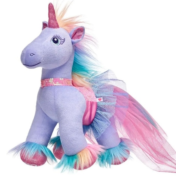 Like New Build-A-Bear Singing Enchanted Unicorn + 2 Outfits + Accessories - Picture 2 of 5